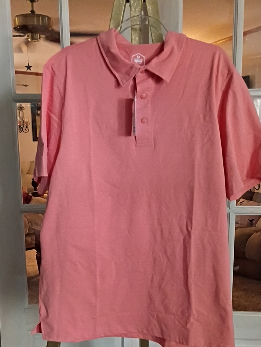 Men's Short-Sleeve Polo Shirt in Coral Pink